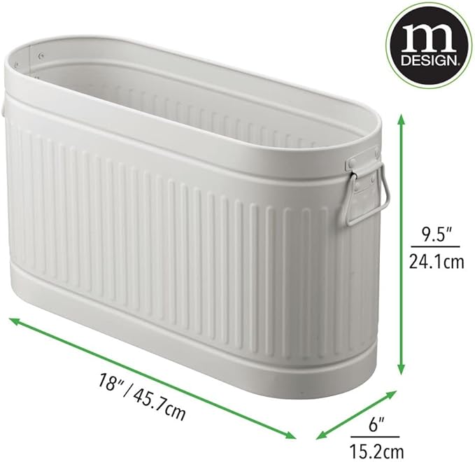 mDesign Toilet Roll Holder for 6 Rolls – Freestanding Metal Bathroom Storage for Toilet Roll – Compact Toilet Roll Storage for Main or Guest Bathroom – Light Grey