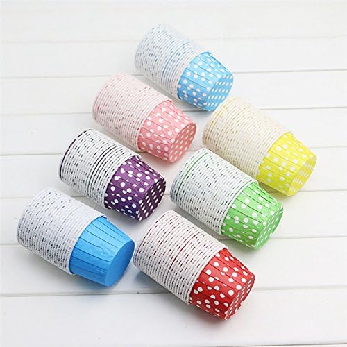 1000-Pack Random Colorful Baking Cup, Dots/Stripes, Standard