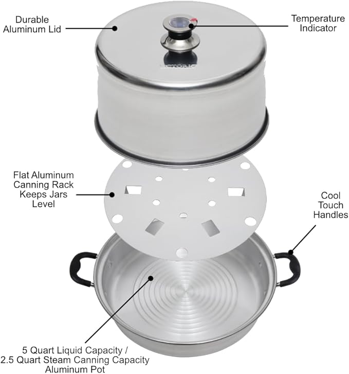 Kitchen Crop Steam Canner with Temperature Indicator (Aluminum Steam Canner)