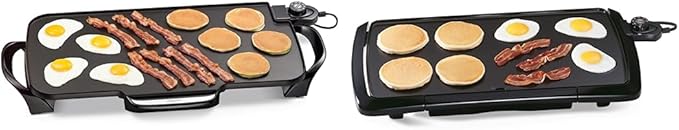 Presto 07061 22-inch Electric Griddle With Removable Handles, Black, 22-inch & 07030 Cool Touch Electric Griddle
