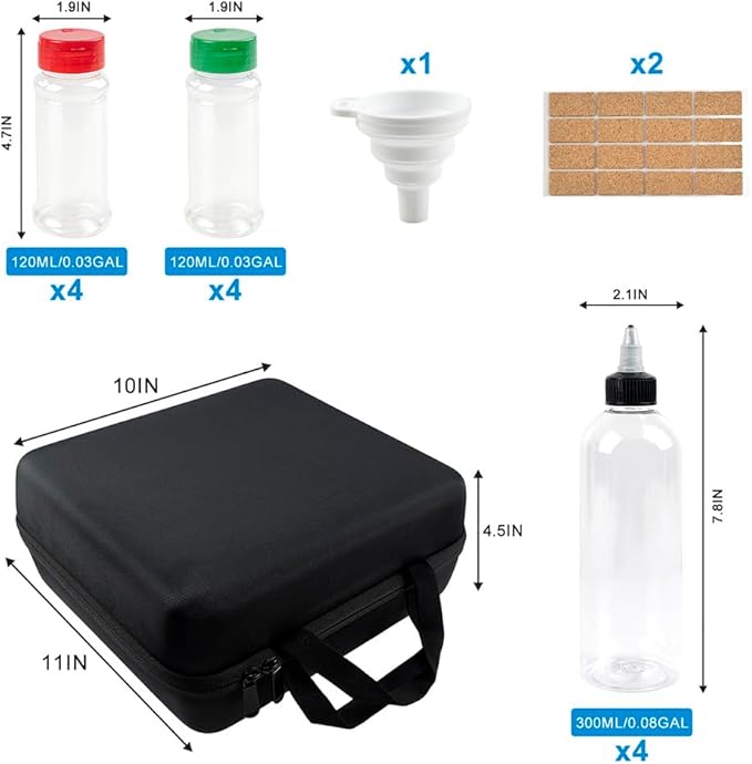 Camping Portable Spice Set with 12 Spice Containers Storage Bottle Pepper & Salt Spice Shakers, Separable Storage Bag for Outdoor Travel Camping BBQ Picnic Seasoning Kit Carrying Case