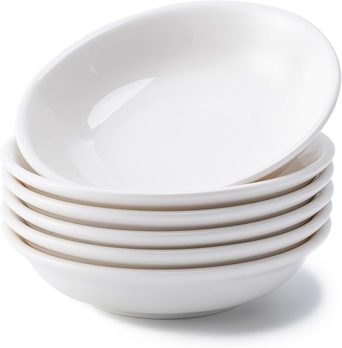 Eisinly 6 Pack Dip Bowls, 3 OZ Ceramic Soy Sauce Dish, White Dipping Sauce Bowls Small Dishes Serving for Tomato Sauce, Soy, BBQ Party Supplies
