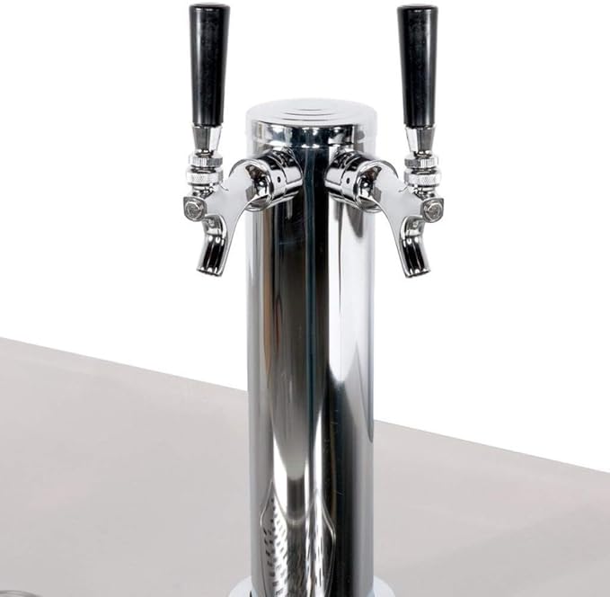 PEAKCOLD 2 Door Commercial Beer Dispenser - Double Tap Keg Cooler - Kegerator; 48" W