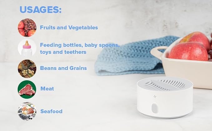 AquaPure Fruit and Vegetable Cleaner Machine with Storage Keeper, Waterproof Produce Washer Device for Fresh Fruits and Vegetables, Veggie Washer for Deep Cleaning in Water