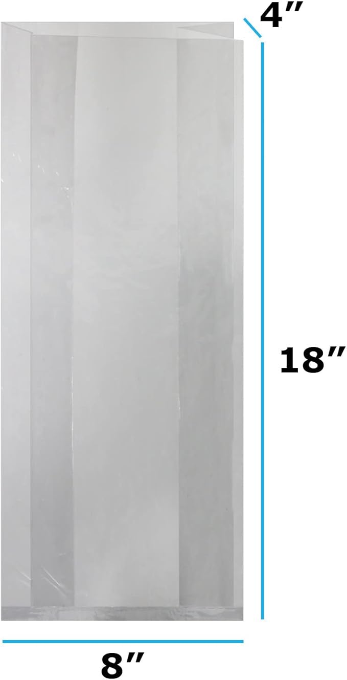 Bread Bags with Ties, Reusable, 100 Clear Bags and 100 Ties