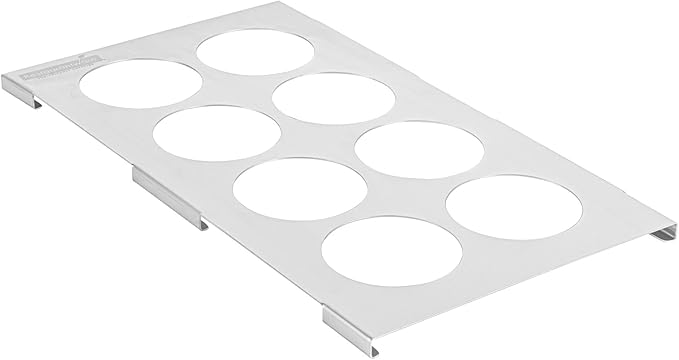 Restaurantware Squeeze Bottle Template Pack of 1 Stainless Steel 8 Hole Holder Top, 2.5" Diameter Fits 1/3 Size Food Pans, Dishwasher Friendly Integrated Lip Design Holder Top for Condiment Bottles