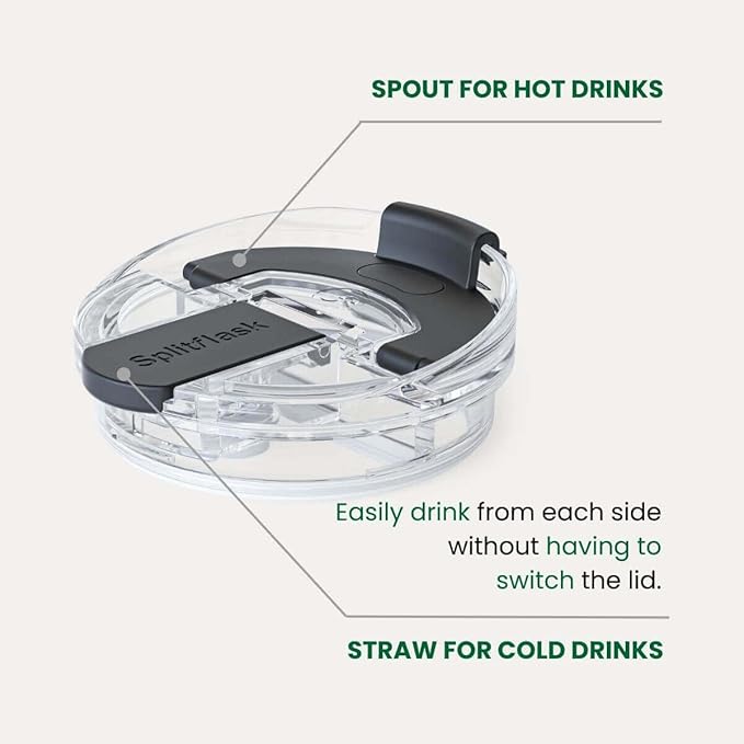 2-in-1 Hot & Cold Vacuum Insulated 30oz Tumblers, Stainless Steel Dual Chamber, Leak-Proof Lid, BPA-Free, Fits Cup Holder, Travel Coffee Mug, Split Cup, 2 Drink, 2 Sides, Coffee & Water (Silver)