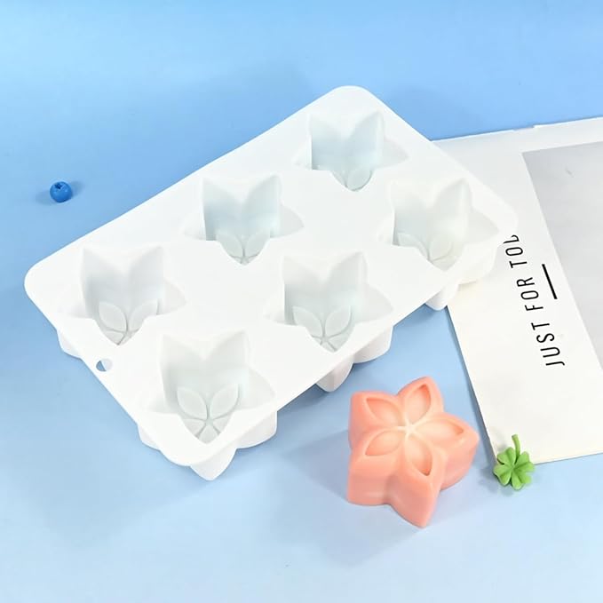 Flower Mousse Cake Mold, Food Grade Silicone Chocolate Dessert Baking Molds for Family Party Baking Pan (E_Pentagonal Flower)