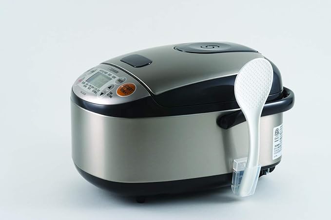 Zojirushi NS-LGC05XB Micom Rice Cooker & Warmer, 3-Cups (uncooked), Stainless Black & CW-PZC22FC Micom Super Boiler 2.2L, Floral, 2.2 L