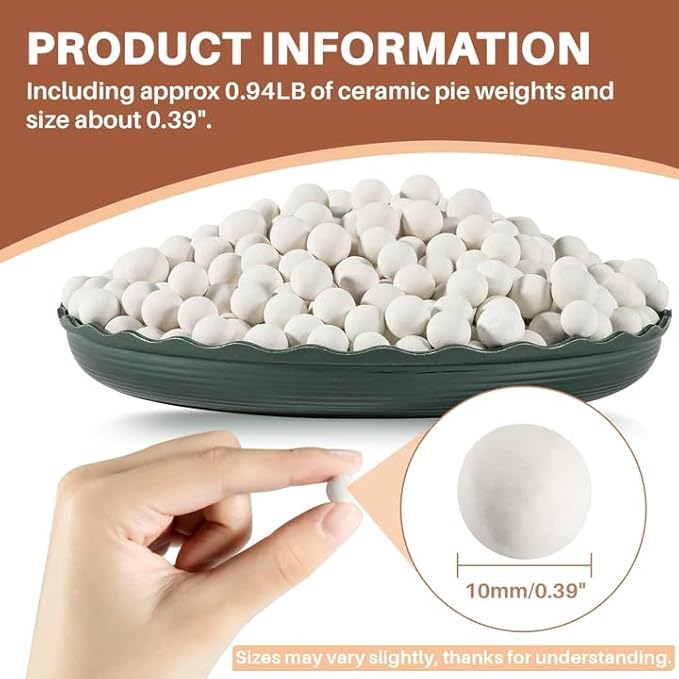 Sukh 0.94LB Pie Weights for Baking - Ceramic Pie Crust Weights Beans Reusable,Natural Ceramic Stoneware for Blind Baking Items,Homemade Kitchen Must Have,Round Household Steam Oven Stone