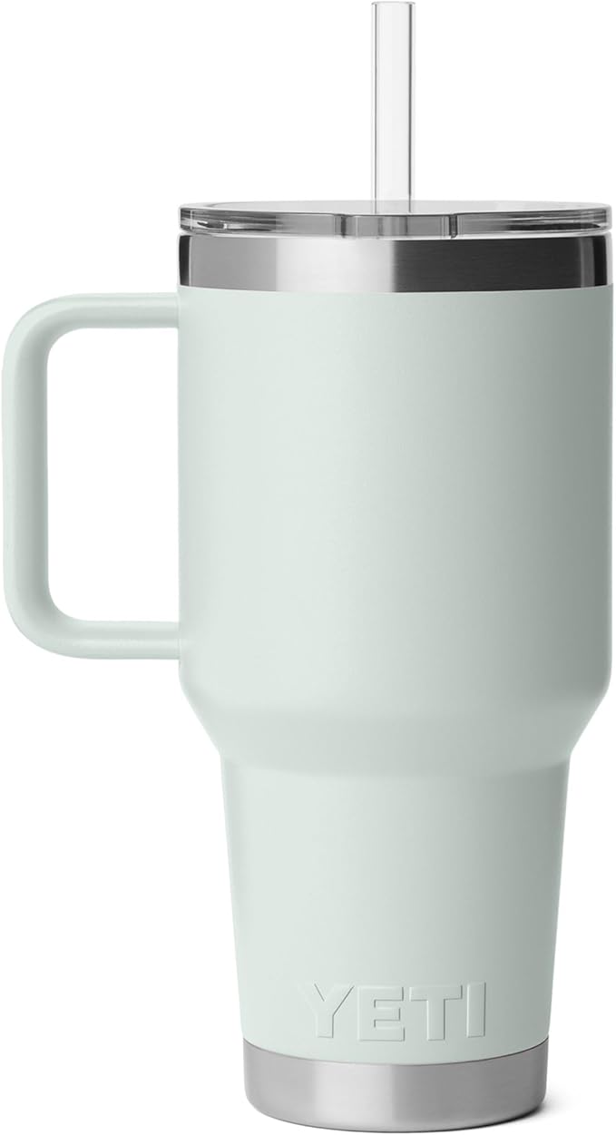 YETI Rambler 35 oz Straw Mug 2.0 - Double-Wall Vacuum Insulation for Cold Beverages – Dishwasher Safe – Cupholder Compatible – Reusable Straw – Comfortable Grip Handle – Travel Mug - Ridgeline