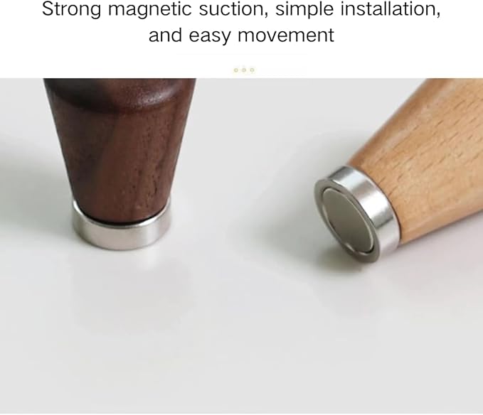 2 PCS Retro Magnetic Hooks, Wrought Iron Wooden Ball Hooks, Creative Punch-Free Storage for Refrigerators, Metal Doors, and Lockers (Beech Wood,S)
