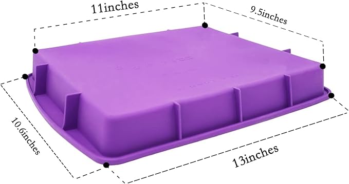 Lmaray 11 x 9.5 Inch Purple Silicone Baking Pan, Safe, Durable, Easy Cleanup, Microwave and Oven Safe, 2 Pieces