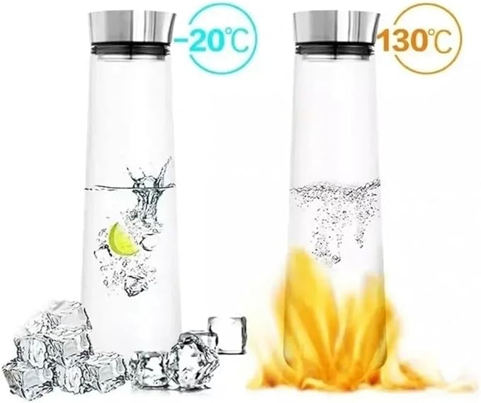Pitcher Glass Water Pitcher with Lid Glass Pitcher for Refrigerator for Drinking Hot/Cold Water Iced Tea, Coffee, Juice and Homemade Drinks 1L/1.5L Water Pitcher(1500ML)
