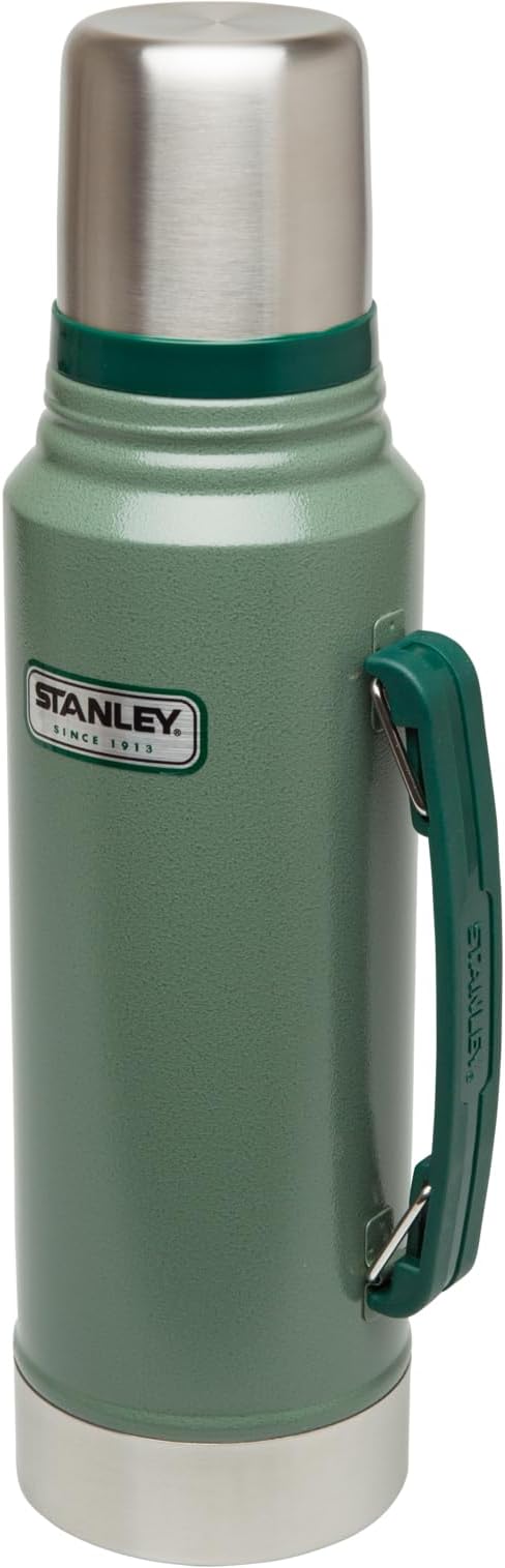 Stanley Heritage Classic Vacuum Bottle with Handle 1.1 qt | Wide Mouth with Leakproof Cup Lid | Keep Drinks Hot or Cold for Travel | Insulated Stainless Steel Thermos | BPA-Free | (Pack of 3)