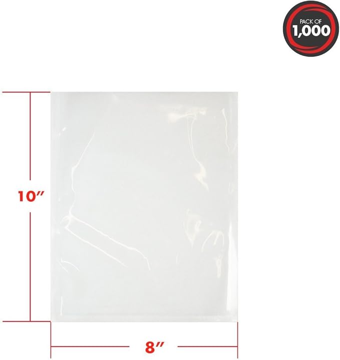UltraSource - Chamber Machine Pouches 3 Mil Thickness, 8" x 10", Pack of 250 Vacuum Chamber Pouches, BPA-Free Pre-Cut Chamber Vacuum Sealer Bags with tear notch