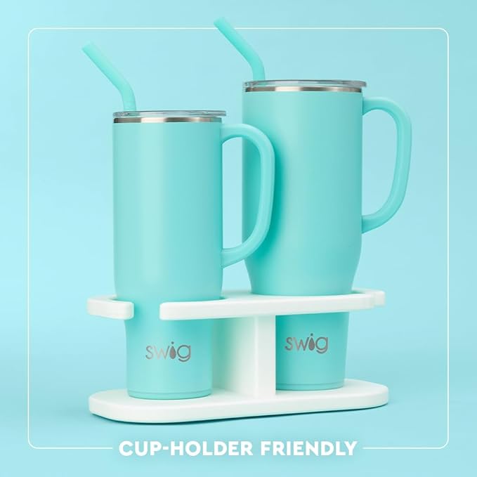 Swig Life 40oz Mega Mug, 40 oz Tumbler with Handle and Straw, Cup Holder Friendly, Dishwasher Safe, Extra Large Insulated Tumbler, Stainless Steel (Tutti Frutti)