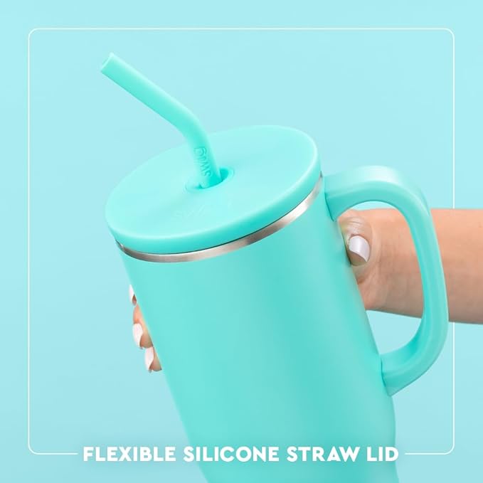 Swig Life 40oz Mega Mug, 40 oz Tumbler with Handle and Straw, Cup Holder Friendly, Dishwasher Safe, Extra Large Insulated Tumbler, Stainless Steel (Roller Rink)