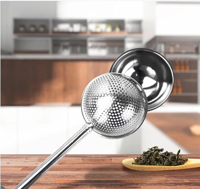 Silver 304 Stainless Steel Flour Powder Filter Spoon, Baker Dusting Wand For Sugar Flour Spices, Flour Sugar Powder Spoon Kitchen Tools Baking Sifters Baking Tools and Accessories, Baking Sifters