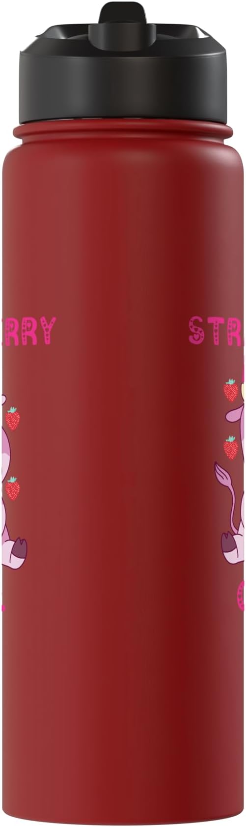 Strawberry Milk Girl Japanese Strawberry Shake Cute Pink Cow Stainless Steel Insulated Water Bottle