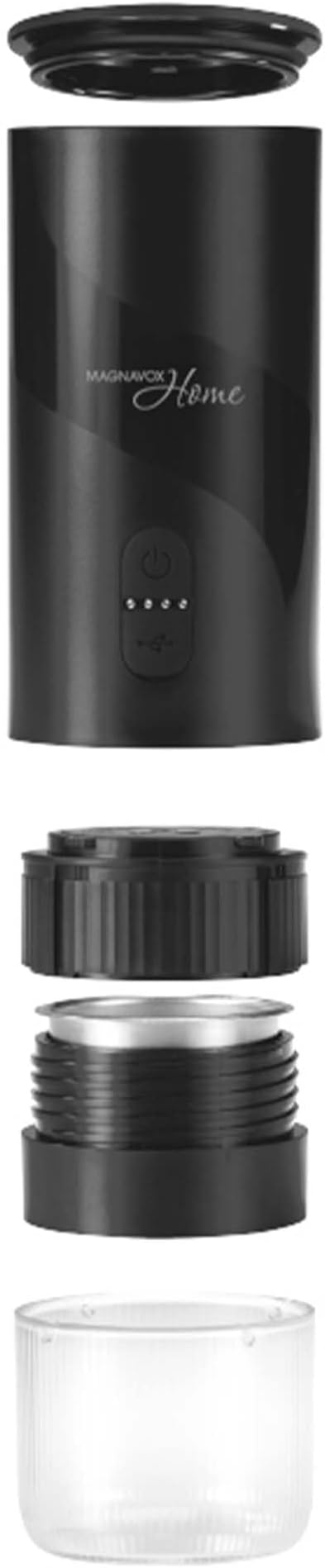 Magnavox HOME Portable Espresso Coffee Maker (Grounds or Pods) with Fast Brew Technology & Single Touch Control, Ideal for Offices or Travel