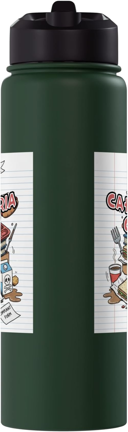 Cafeteria Critic - Student Lunch School Humor Food Chaos Stainless Steel Insulated Water Bottle