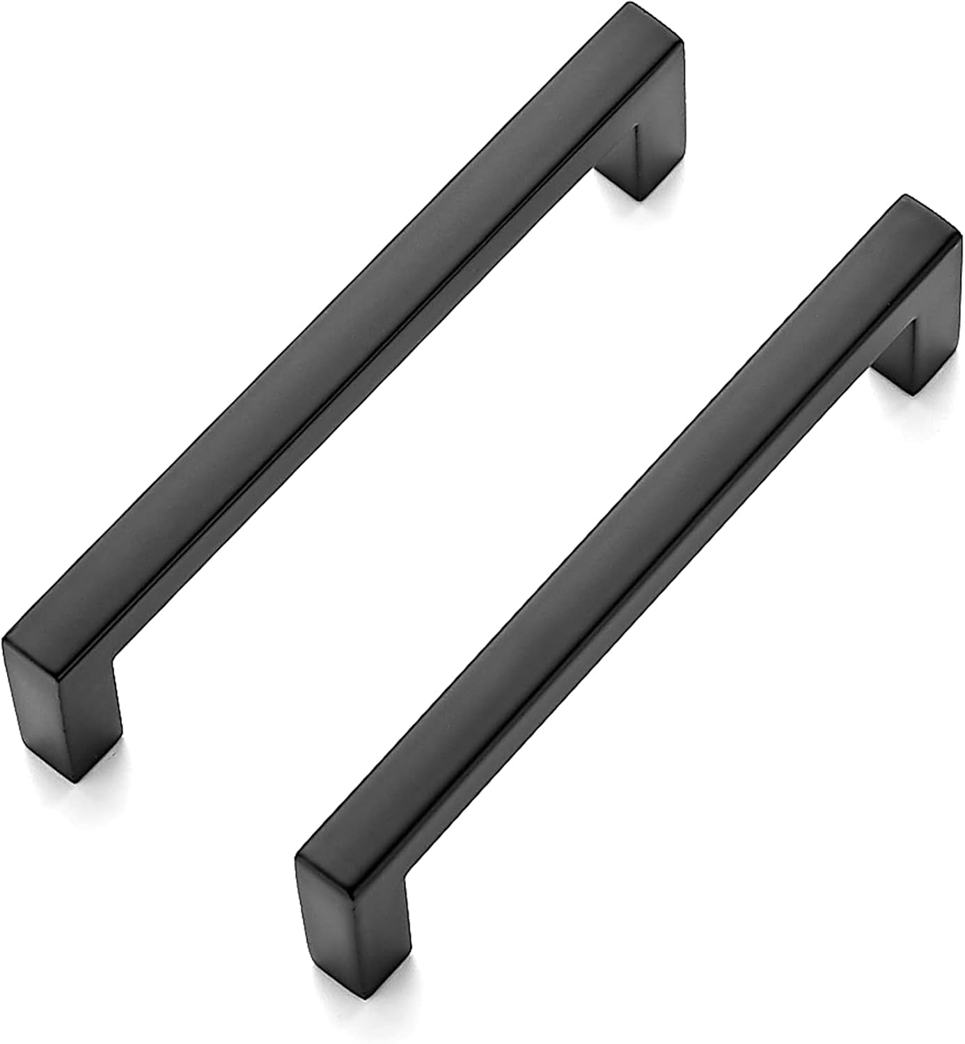 Ravinte 3 Pack Solid 3-3/4 Inch Center to Center Slim Square Bar Drawer Handles Cabinet Hardware - Matte Black Kitchen Pulls