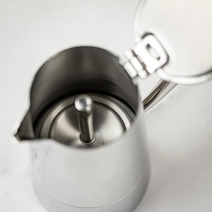 Cuisinox Roma Stovetop Espresso Maker COF-6R, Stainless Steel Coffee Percolator Stovetop, Heat-Resistant & Non-Reactive, 6-Cup Italian Espresso Maker Easy to Clean, Durable Stove Top Percolator