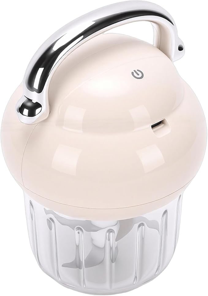 Generic Electric Garlic Chopper, 21000 RPM Portable Veggie Chopper Garlic Onion Grinder Masher, Cordless Mini Baby Food Processor, for Ginger, Chili, Fruit, 350ML
