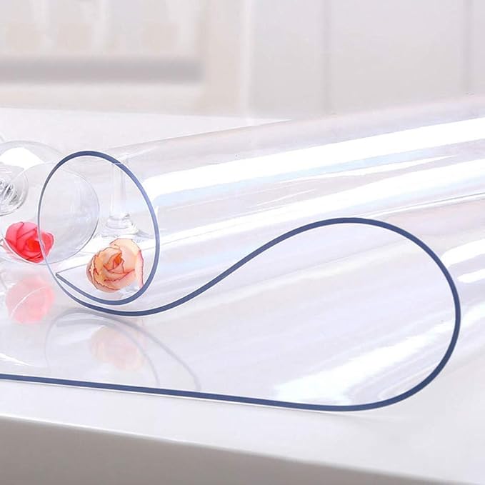 NECAUX Custom 14 x 16 Inch Clear Desk Cover Protector, 1.5mm Thick Plastic Desk Pad Mat, Table Cover Tablecloth Protector for Office Computer Writing Desk, Side Table, End Table, Night Stand, Dresser