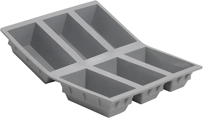 de Buyer ELASTOMOULE Loaf Silicone Mold - Creates 6 Loaves - Easy to Use & Clean - Dishwasher Safe