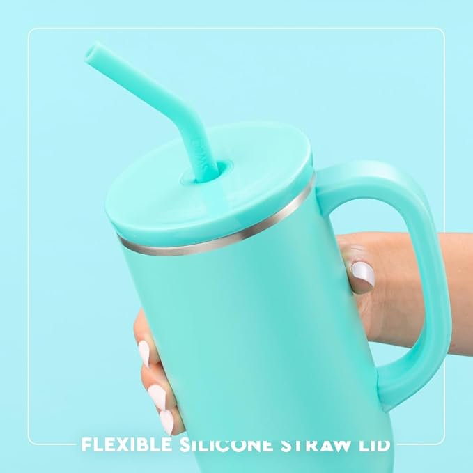 Swig Life 30oz Mega Mug, 30 oz Tumbler with Handle and Straw, Cup Holder Friendly, Dishwasher Safe, Extra Large Insulated Tumbler, Stainless Steel Water Bottle (Tee Time)