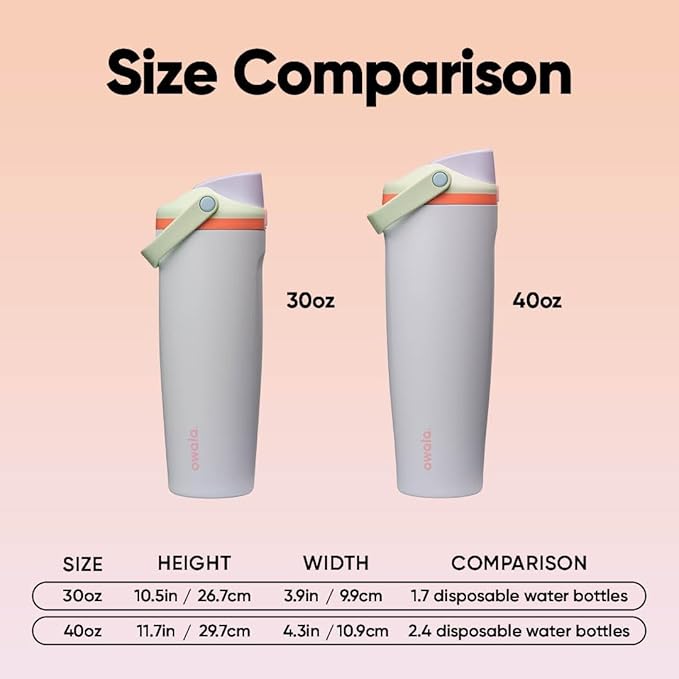 Owala FreeSip Sway Insulated Stainless Steel Water Bottle with Two-Way Spout, Built-In Straw and Bucket Handle, Made for Travel, School, and Sports, 30oz, BPA Free, Leak Proof, Beach House