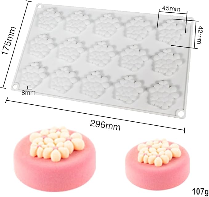 Diy Bubble Cloud Flower Silicone Mold Dessert Cake for Chocolate Tool Decorating Jelly Kitchen Cake Baking Dish Mould Mouss (Cloud Flower N_11.84 X7 X0.32 inch)