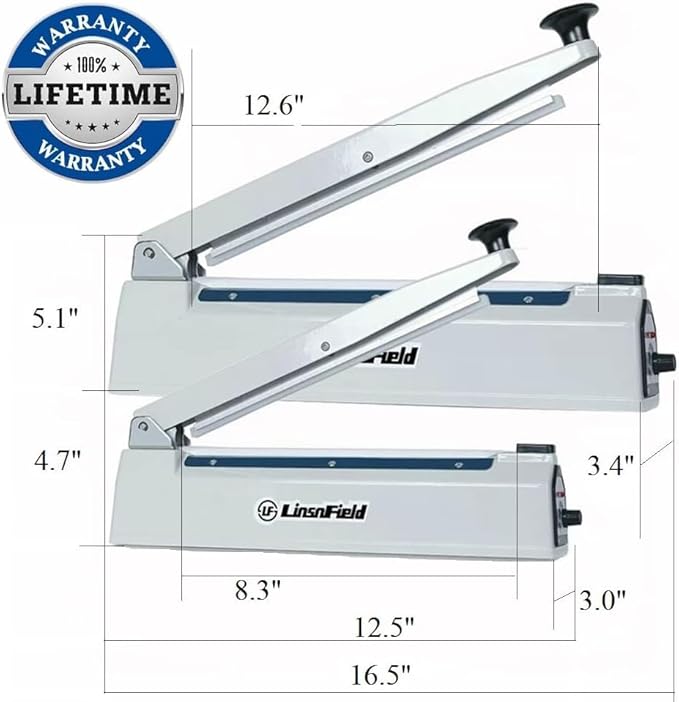 Sealer Pro, Patented 8-inch Impulse Heat Sealer, 2-mm Sealing Width Super Heavy Duty Bag Sealing Machine with Extra 2 Replacements, 1Fuse Included, Dragon Fruit