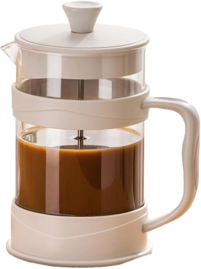 Transparent Glass French Press Pot Heat-resistant Coffee Teapot Filter Cup Hand Punch Cold Brew Pot Household Office Coffee Cups(800ml)