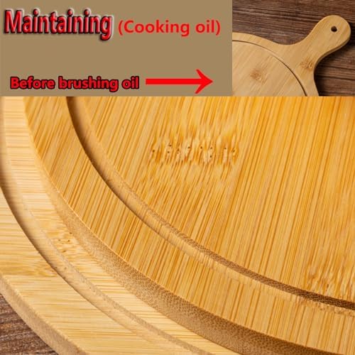 Pizza Serving Board Tray Set of 8, Wooden Lightweight Handles, Up to 13 Inches, Pizza Making Storage, Perfect for Parties and Gatherings,Light Brown,7inch