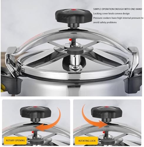 Zerodis Pressure Cooker, Explosion Proof Stovetop Pressure Cooker with Double Bottom Canning Pot for Gas Stove Cooker (5L)