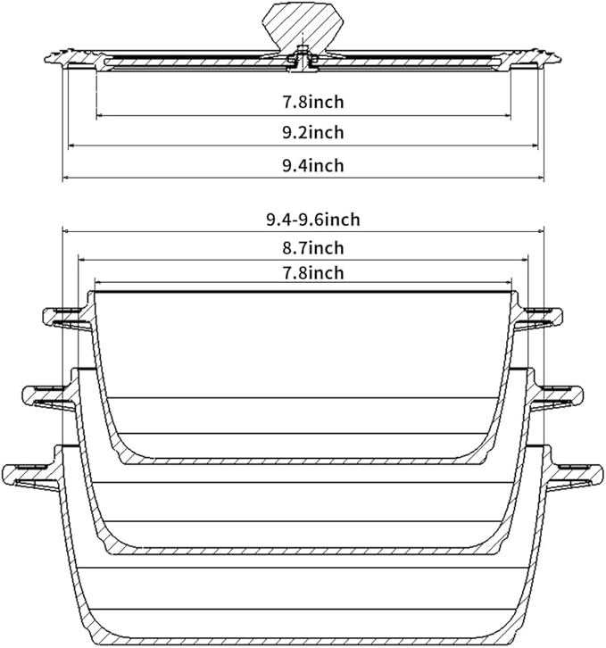 Tempered Strainer Lid for Stockpot, Pasta, Soup Pots - Universal Pan Lid with Heat Resistant Silicone Rim, Glass, Microwave Safe - Fit 8-9.5 inch, Black