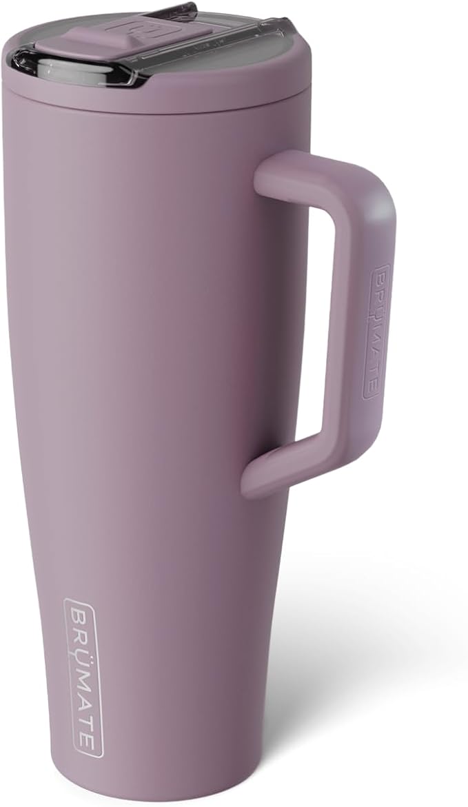 BrüMate Era Flip 40oz Tumbler with 100% Leakproof Covered Straw Lid | Hygienic Covered Straw | Insulated Stainless Steel Water Bottle with Handle | Cup Holder Friendly | BPA-Free (Lilac Dusk)