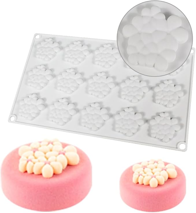 Diy Bubble Cloud Flower Silicone Mold Dessert Cake for Chocolate Tool Decorating Jelly Kitchen Cake Baking Dish Mould Mouss (Cloud Flower N_11.84 X7 X0.32 inch)