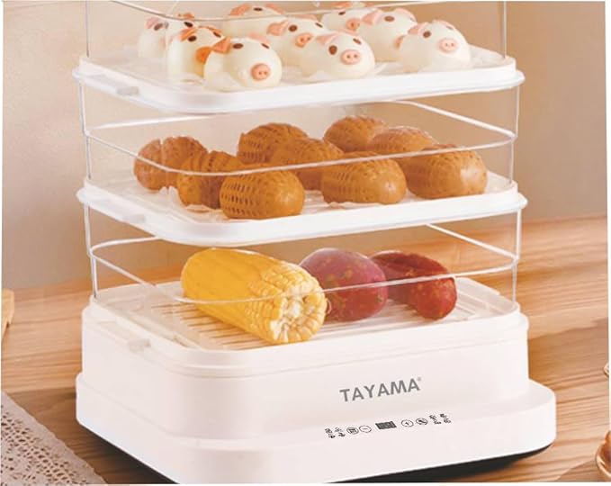 Tayama 3-Tier Electric Food Steamer 24-Liters/Qts.