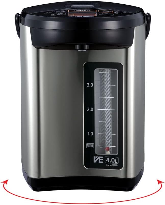 Zojirushi CV-JAC50XB, VE Hybrid Water Boiler & Warmer, 5.0 Liter, Stainless Black, Made in Japan & NP-HCC10XH Induction Heating System Rice Cooker and Warmer, 1 L, Stainless Dark Gray