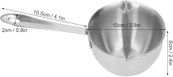 Stainless Steel Butter Warmer, Saucepan Chocolate Milk Butter Melting Pot Small Sauce Pan with Pour Spouts Cooking Pot for Hot Oil Soup Coffee Tea Warming (Silver)