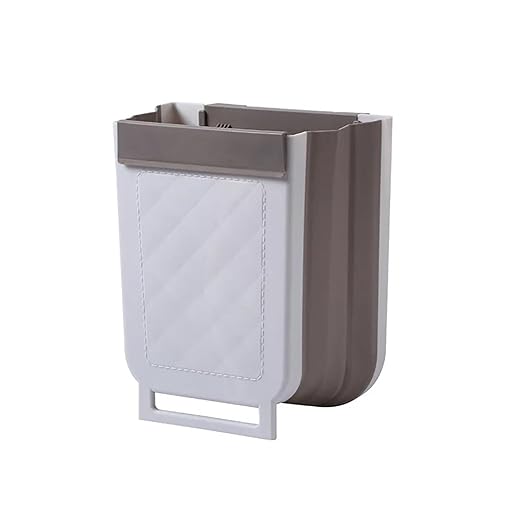 Collapsible Hanging Kitchen Trash Can Hanging Telescopic Folding Trash Can 1pc Multifunctional Cabinet Door Sorting Bin for Kitchen and Car(Gray)