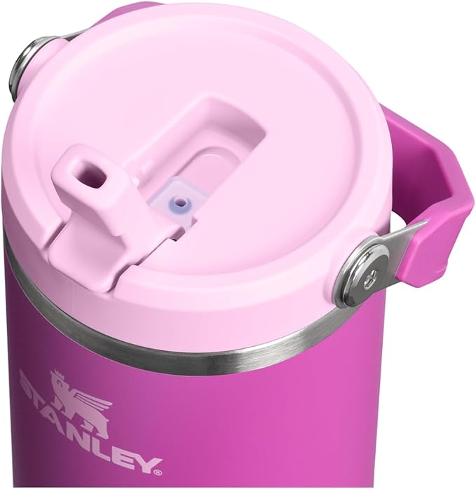 STANLEY IceFlow 2.0 Flip Straw Tumbler with Handle 40 oz | Twist On Lid and Flip Up Straw | Leakproof Water Bottle | Insulated Stainless Steel | BPA-Free | Dark Blossom