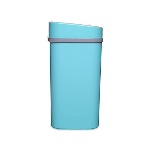 Touchless Motion Sensor Trash Can with Sealing Lid Automatic Soft Close Silent Bathroom Kitchen Office Waste Bin Narrow Rectangular ABS Hands Free Smart Home Garbage Container (Turquoise)