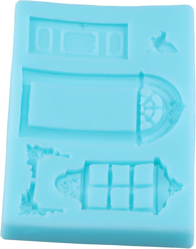 Door Window Frame Silicone Molds Nordic House Fondant Chocolate Molds for Cake Decorating Cupcake Topper Candy Gum Paste Polymer Clay