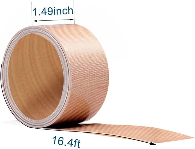 Impulse Heat Sealer Replacement Elements Parts, PTFE Teflon Heat Resistant Cloth Strip Repair kit for Most Manual Impulse Bag Sealers, 16.4 feet