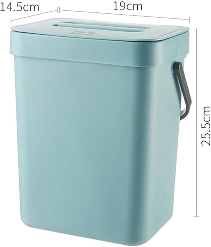 Hanging Trash Can, Kitchen Garbage Bin Waste Bins, Kitchen Cabinet Door Hole Free Wall Mounted Trash Can Household Toilet Small Trash Can with Cover